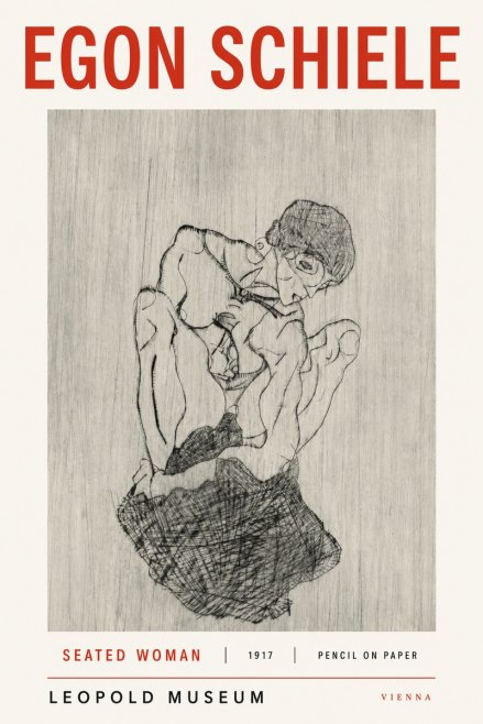 Schiele Seated Woman No3 - Plakát