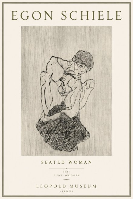 Schiele Seated Woman No4 - Plakát