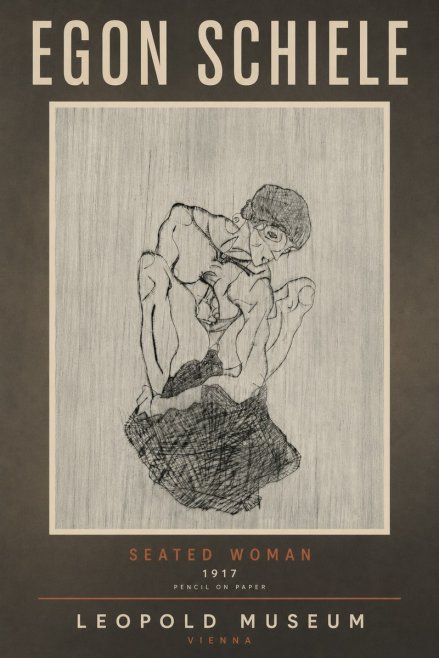 Schiele Seated Woman No6 - Plakát