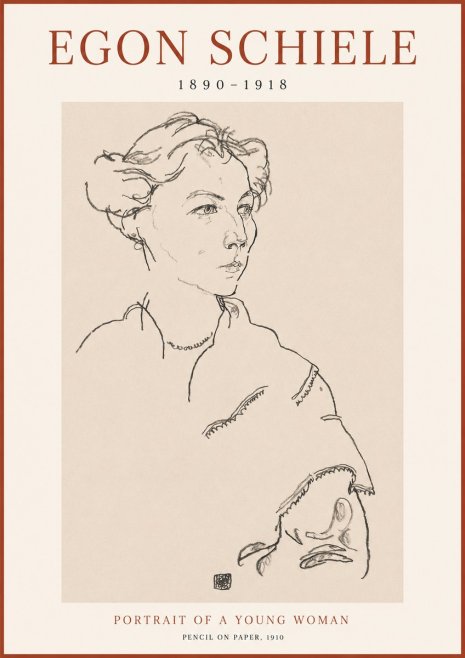 Schiele Portrait of a Young Woman No1 - Plakát