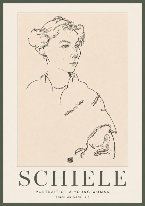 Schiele Portrait of a Young Woman No2 - Plakát