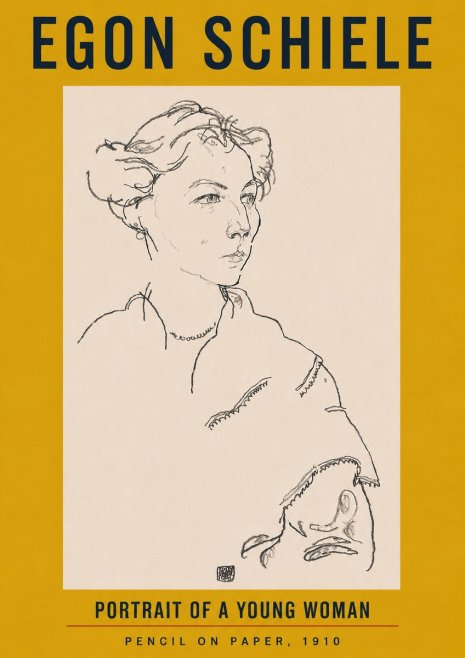 Schiele Portrait of a Young Woman No4 - Plakát