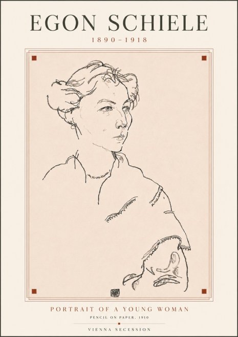 Schiele Portrait of a Young Woman No5 - Plakát