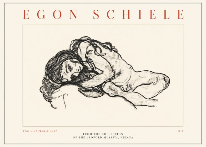 Schiele Reclining Female Nude No2 - Plakát