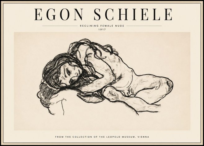 Schiele Reclining Female Nude No3 - Plakát