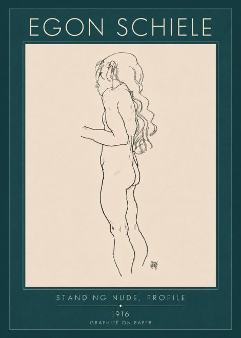 Schiele Standing Nude, Profile No4 - Plakát
