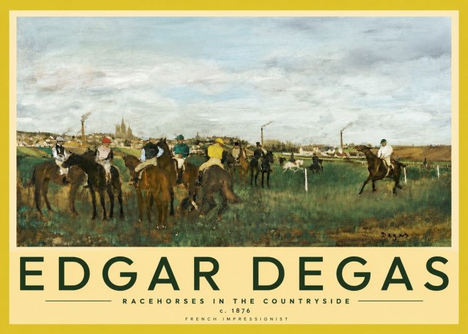 Edgar Degas Racehorses in the Countryside No4 - Plakát