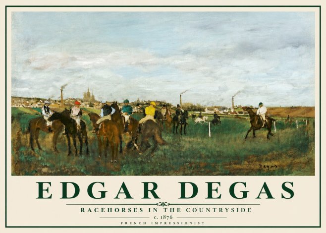 Edgar Degas Racehorses in the Countryside No5 - Plakát