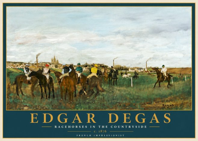 Edgar Degas Racehorses in the Countryside No6 - Plakát