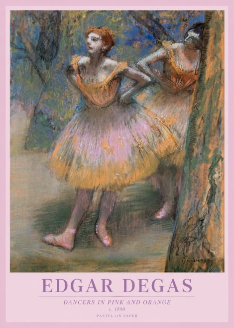 Edgar Degas Dancers in Pink and Orange No1 - Plakát