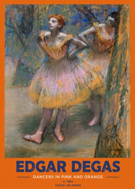 Edgar Degas Dancers in Pink and Orange No2 - Plakát