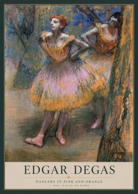 Edgar Degas Dancers in Pink and Orange No3 - Plakát