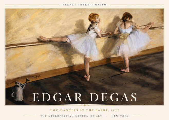 Edgar Degas Two Dancers at the Barre, 1877 No4 - Plakát