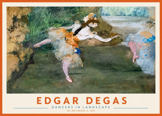 Edgar Degas Dancers in Landscape I No3 - Plakát