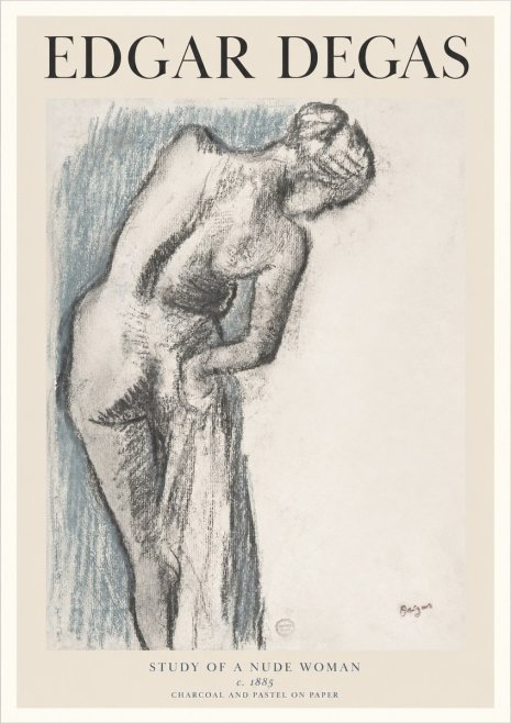 Edgar Degas Study of a Nude Woman II No1 - Plakát