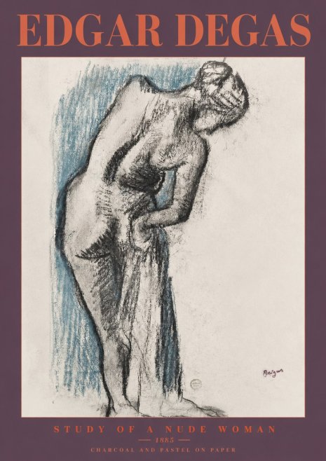 Edgar Degas Study of a Nude Woman II No2 - Plakát