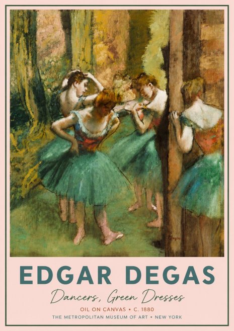 Edgar Degas Dancers, Green Dresses No4 - Plakát