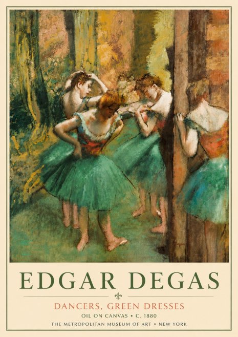 Edgar Degas Dancers, Green Dresses No6 - Plakát
