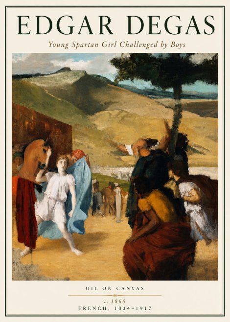 Edgar Degas Young Spartan Girl Challenged by Boys No5 - Plakát