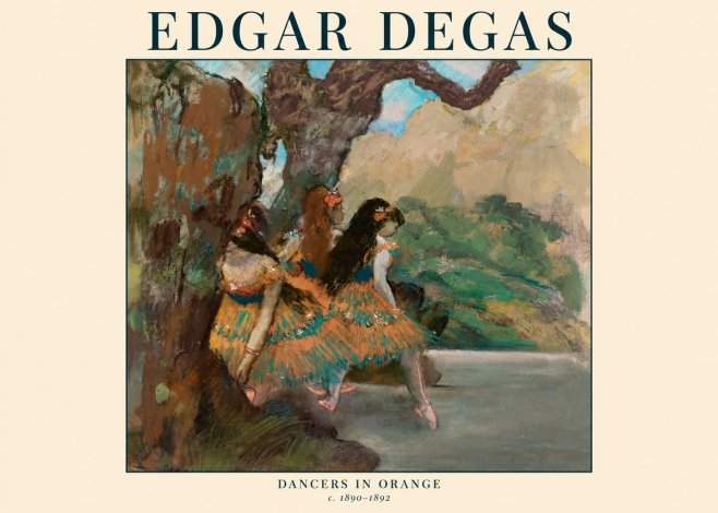 Edgar Degas Dancers in Orange No1 - Plakát