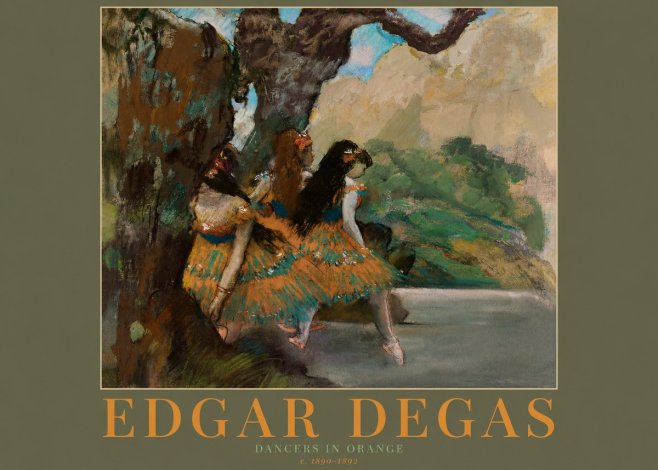 Edgar Degas Dancers in Orange No2 - Plakát