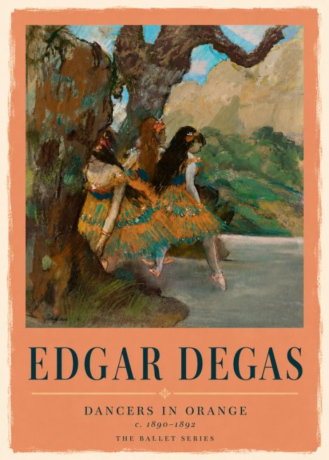Edgar Degas Dancers in Orange No5 - Plakát