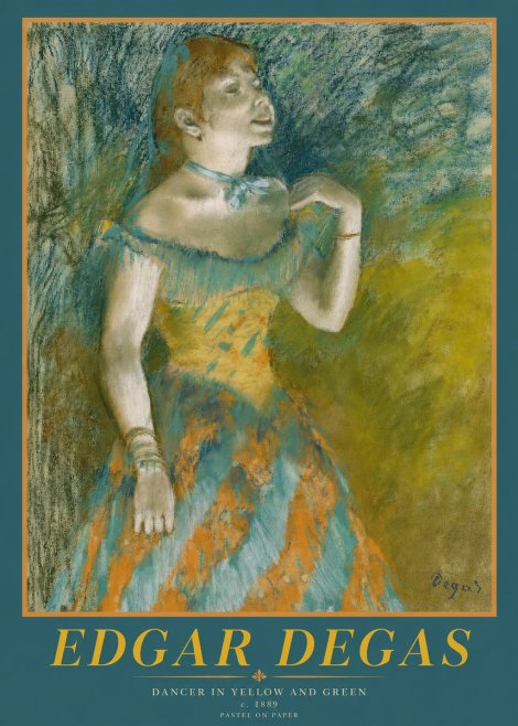 Edgar Degas Dancer in Yellow and Green No2 - Plakát