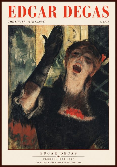 Edgar Degas The Singer with Glove No2 - Plakát