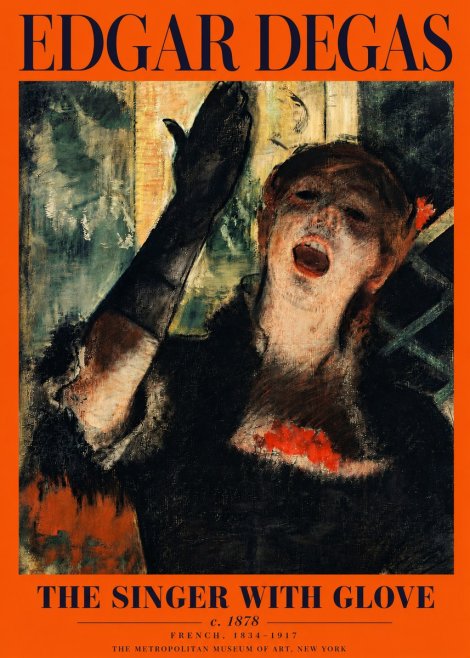 Edgar Degas The Singer with Glove No3 - Plakát