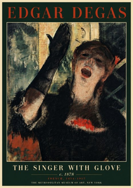 Edgar Degas The Singer with Glove No4 - Plakát