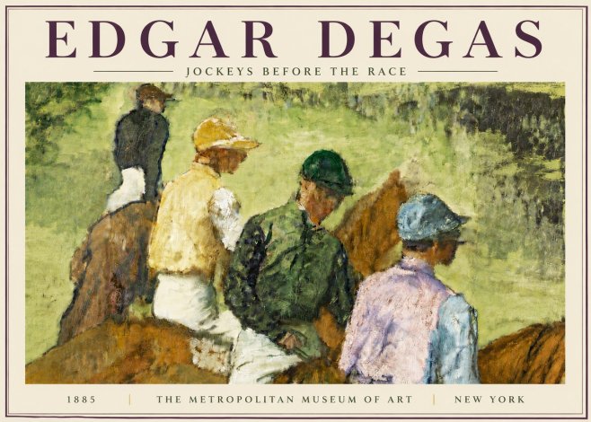 Edgar Degas Jockeys Before the Race No6 - Plakát