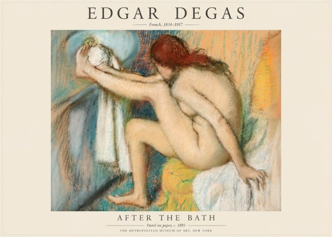 Edgar Degas After the Bath II No1 - Plakát