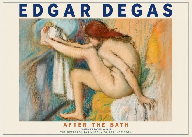 Edgar Degas After the Bath II No3 - Plakát