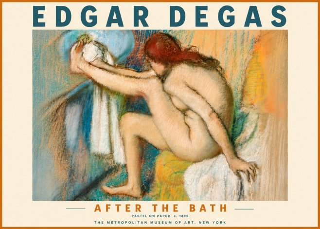 Edgar Degas After the Bath II No6 - Plakát