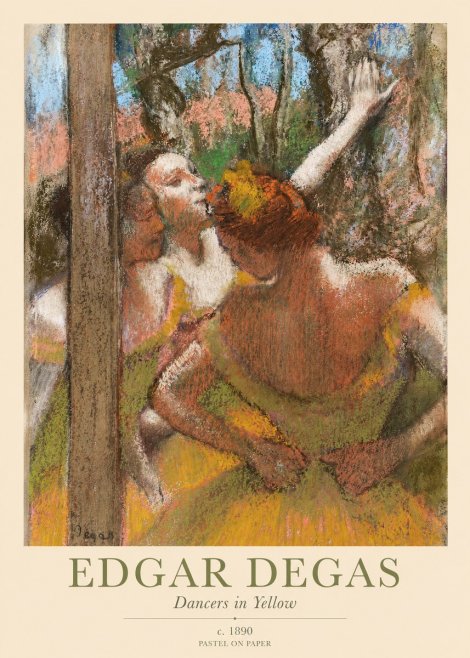 Edgar Degas Dancers in Yellow No1 - Plakát