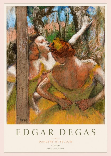 Edgar Degas Dancers in Yellow No3 - Plakát