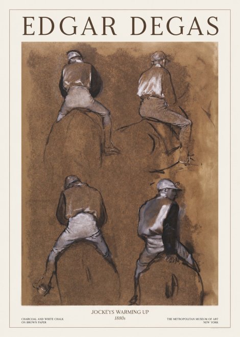Edgar Degas Jockeys Warming Up No1 - Plakát