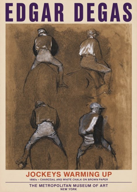 Edgar Degas Jockeys Warming Up No4 - Plakát