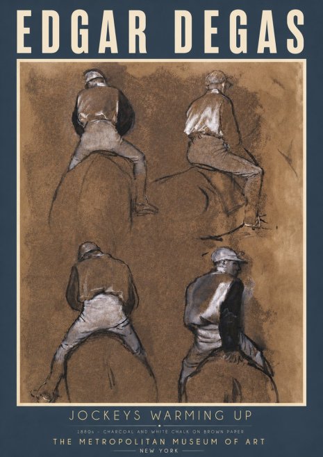 Edgar Degas Jockeys Warming Up No5 - Plakát