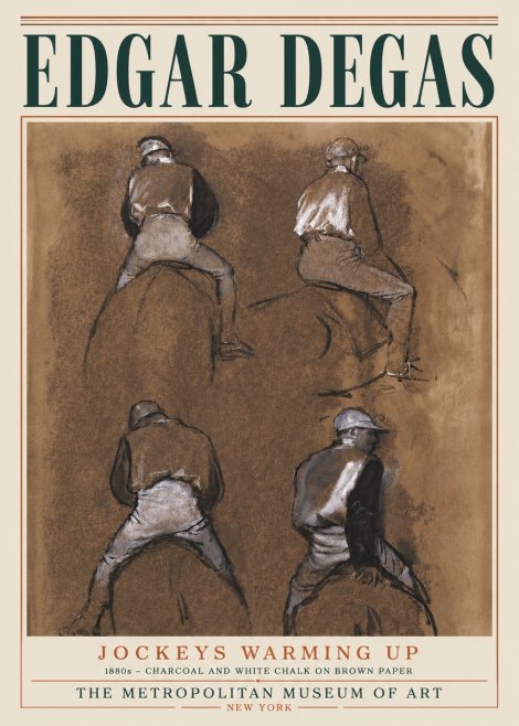 Edgar Degas Jockeys Warming Up No6 - Plakát