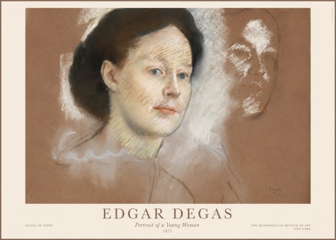 Edgar Degas Portrait of a Young Woman No1 - Plakát