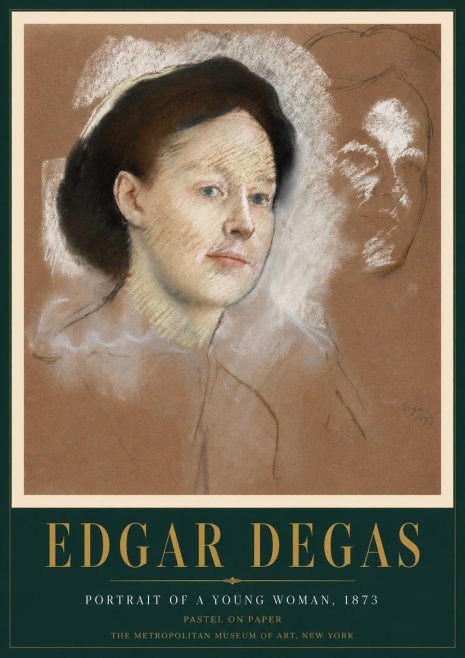 Edgar Degas Portrait of a Young Woman No4 - Plakát