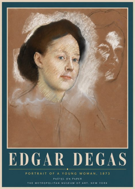 Edgar Degas Portrait of a Young Woman No6 - Plakát