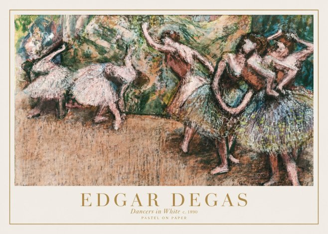 Edgar Degas Dancers in White C. 1890 No1 - Plakát