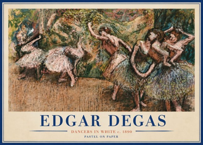 Edgar Degas Dancers in White C. 1890 No5 - Plakát