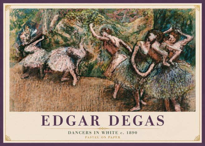 Edgar Degas Dancers in White C. 1890 No6 - Plakát