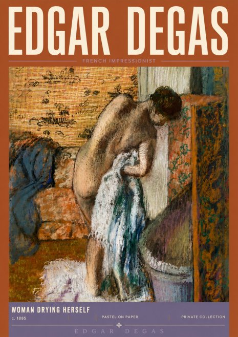 Edgar Degas Woman Drying Herself II No6 - Plakát