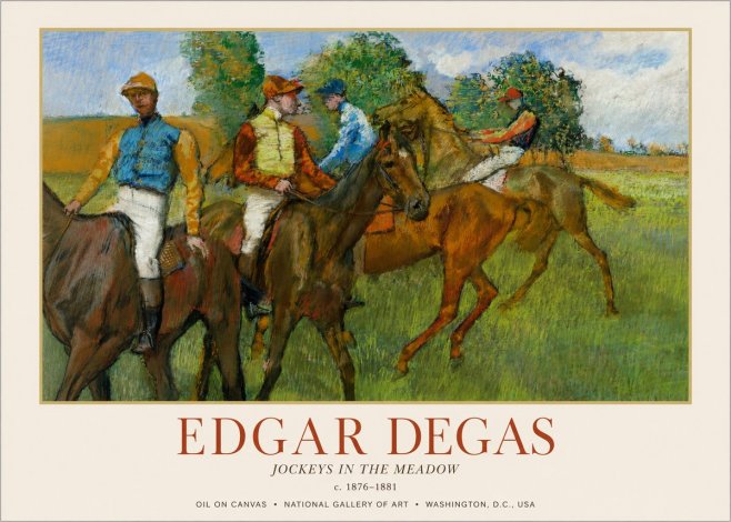 Edgar Degas Jockeys in the Meadow No1 - Plakát