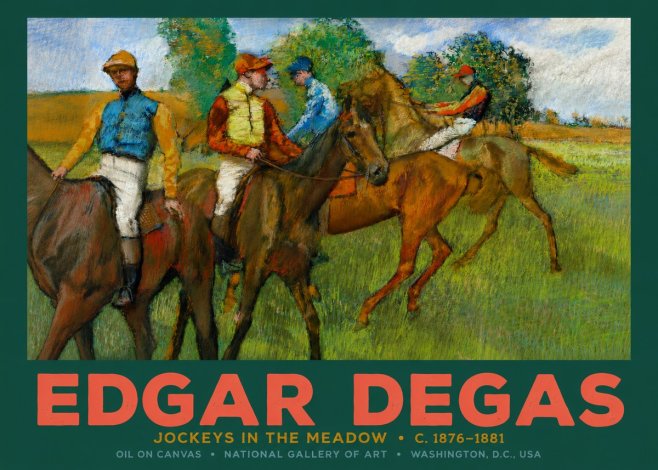 Edgar Degas Jockeys in the Meadow No2 - Plakát