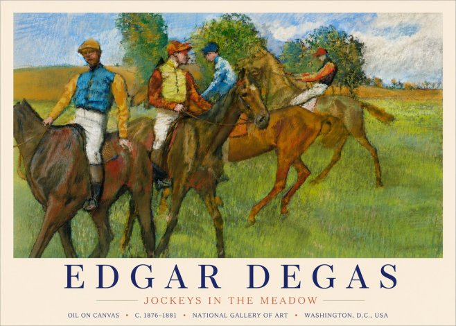 Edgar Degas Jockeys in the Meadow No4 - Plakát